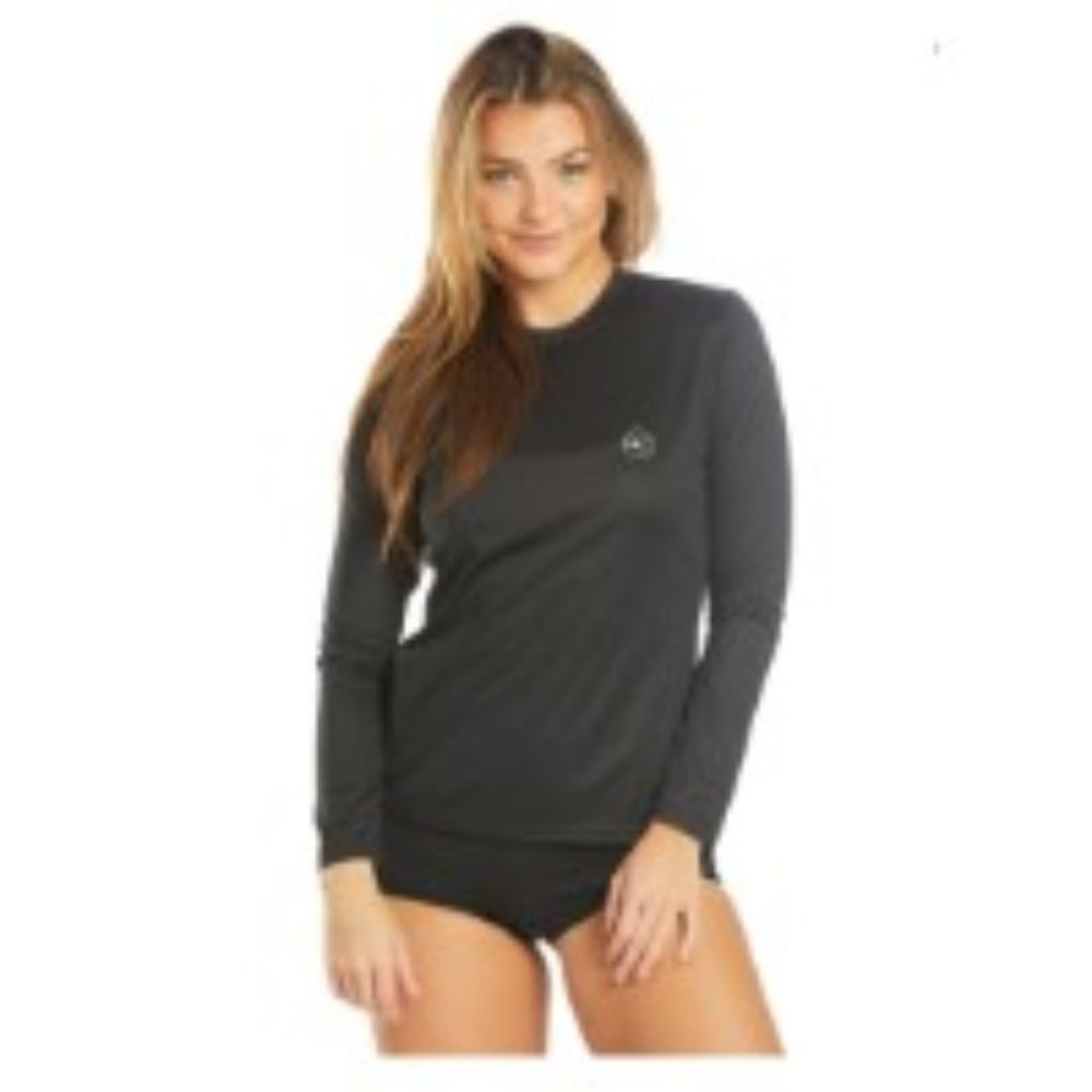 ONeil XL Slim Fit Womens Long Sleeved Rash Guard Shirt in Dark Gray Near Black